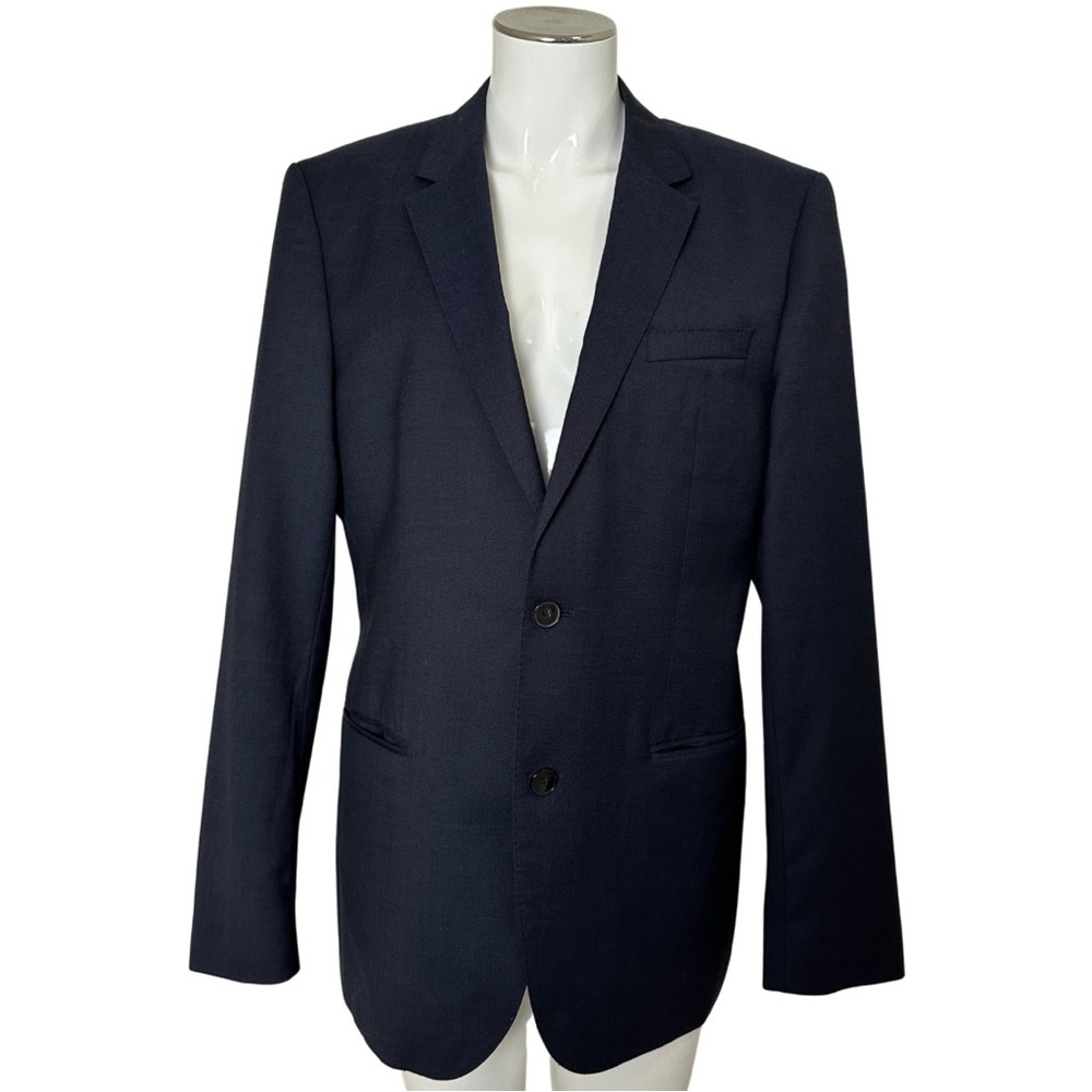 BOSS Hugo Boss 40R Suit Jacket Navy Blue Virgin Wool Fully Lined